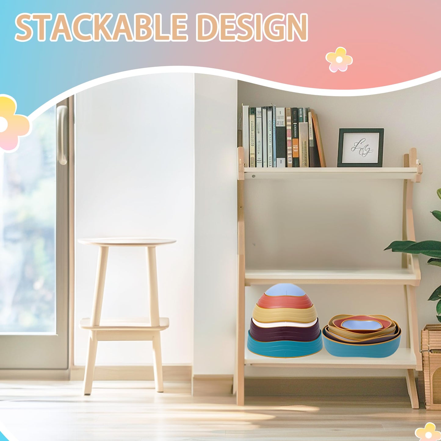 Loomlark 6Pcs Balance Stepping Stones For Kids Non-Slip River Stones Obstacle Course Play Indoor And Outdoor Coordination Game S