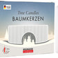 BRUBAKER Tree Candles - Pack of 40 - White - 3 x  Inches - Made in Europe - Christmas Wax Candles for Pyramids, Carousels & Chim