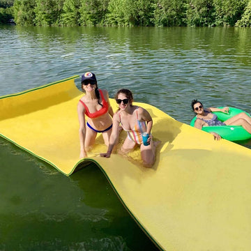 MarKnig 18x6 Ft Floating Mat, Lily Pad Floating Mat, Water Mat for 6-9 Adults, Floating Pad for Lake, 3-Layer Tear-Resistant XPE
