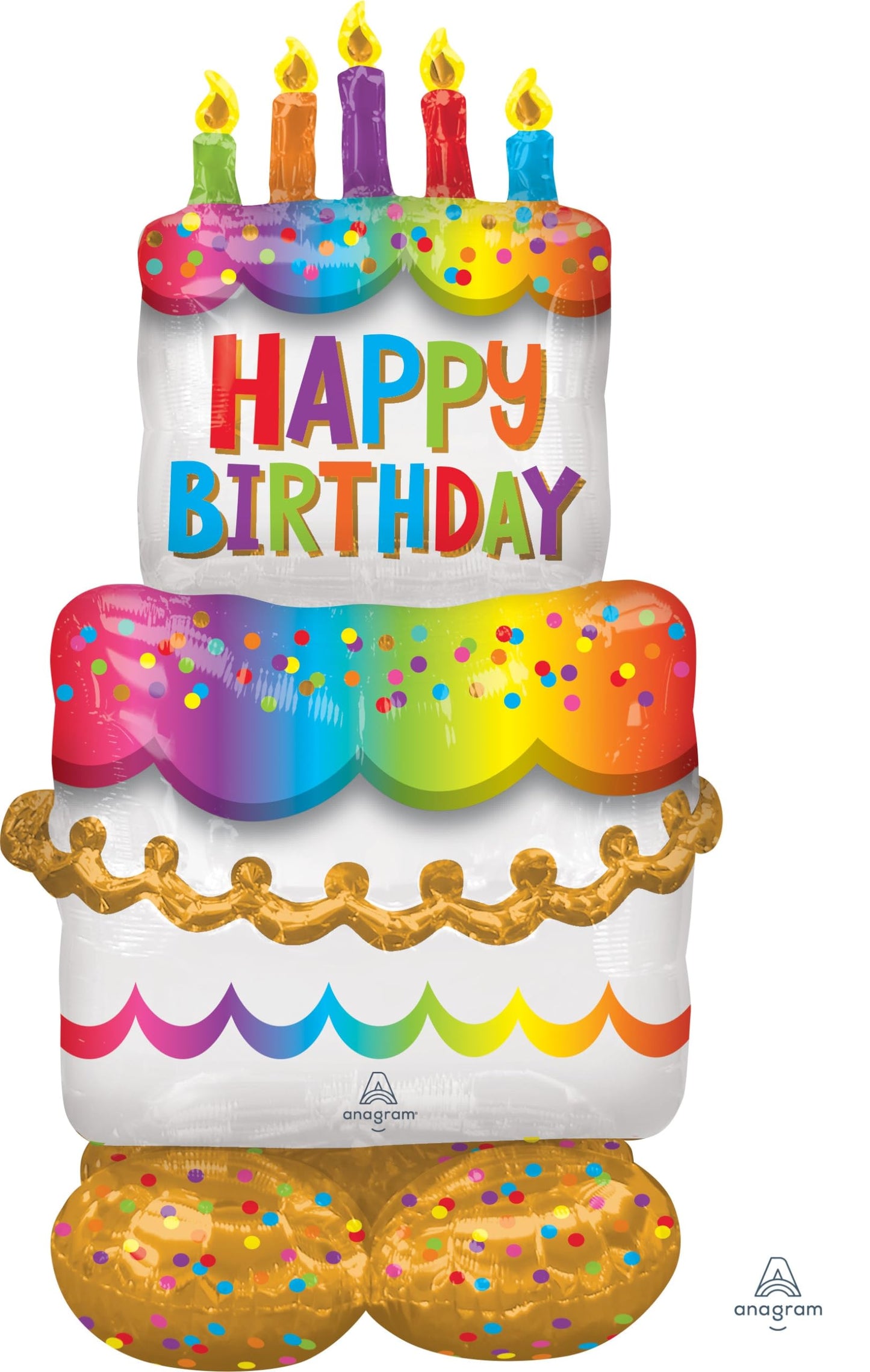 amscan 53 Anagram Birthday Cake Airloonz Foil Balloon, Multicolor