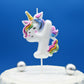 DERVENTA Birthday Candle Number White Unicorn Themed Party Decorations Beautiful Cake Topper 1 Piece (Unicorn Number 4)