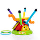 Fat Brain Toys 2-in-1 Musical Jump 'n Toss - Yellow Active Game for Kids 4+, Plastic Indoor/Outdoor Fun, Model FB192-1