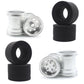 HOBOHY 4Pcs Aluminum Front and Rear Wheels Hub Rims with tire Lining/Built Sponge Kit for Tamiya CW01 Chassis Lunch Box G6-01 Mi