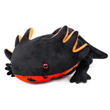 Zhongxin Made Axolotl Stuffed Animal - Super Large 30Inch Black Axolotl Plush Toy, Realistic Cute Black Reptilian Toys Real Plus