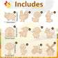 VioraWhite 24 Set Birthday Party Favor Craft Include 24 Pcs DIY Wooden Painting Art Kit 24 Pcs Bubble Wand 24 Gift Card Wood Col