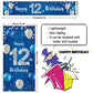 Happy 12Th Birthday Door Cover Porch Banner Sign Set - 12 Years Old Birthday Decoraions Party Supplies For Men - Blue