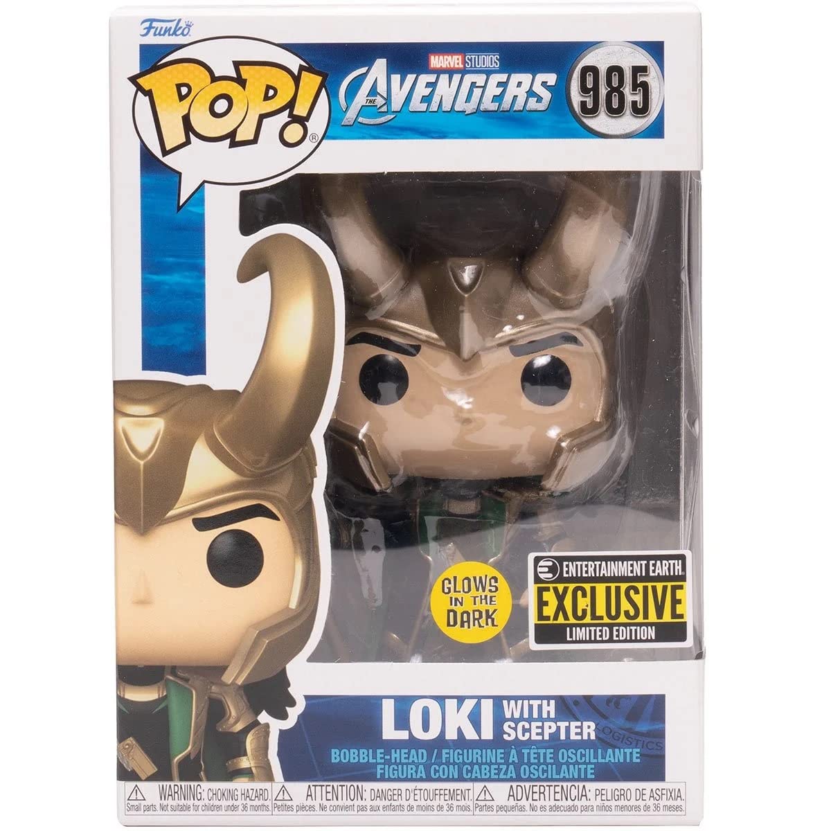 POP Marvel: Loki with Scepter (Glow in The Dark) Entertainment Earth limited availability Funko Vinyl Figure (Bundled with Compatible Box Protector Case) Multicolored 3.75 inches