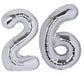 40 Inch Number 26 Balloon Silver Jumbo Giant Big Large Number 26 Foil Mylar Silver Balloons 62Th Birthday Party Anniversary Deco