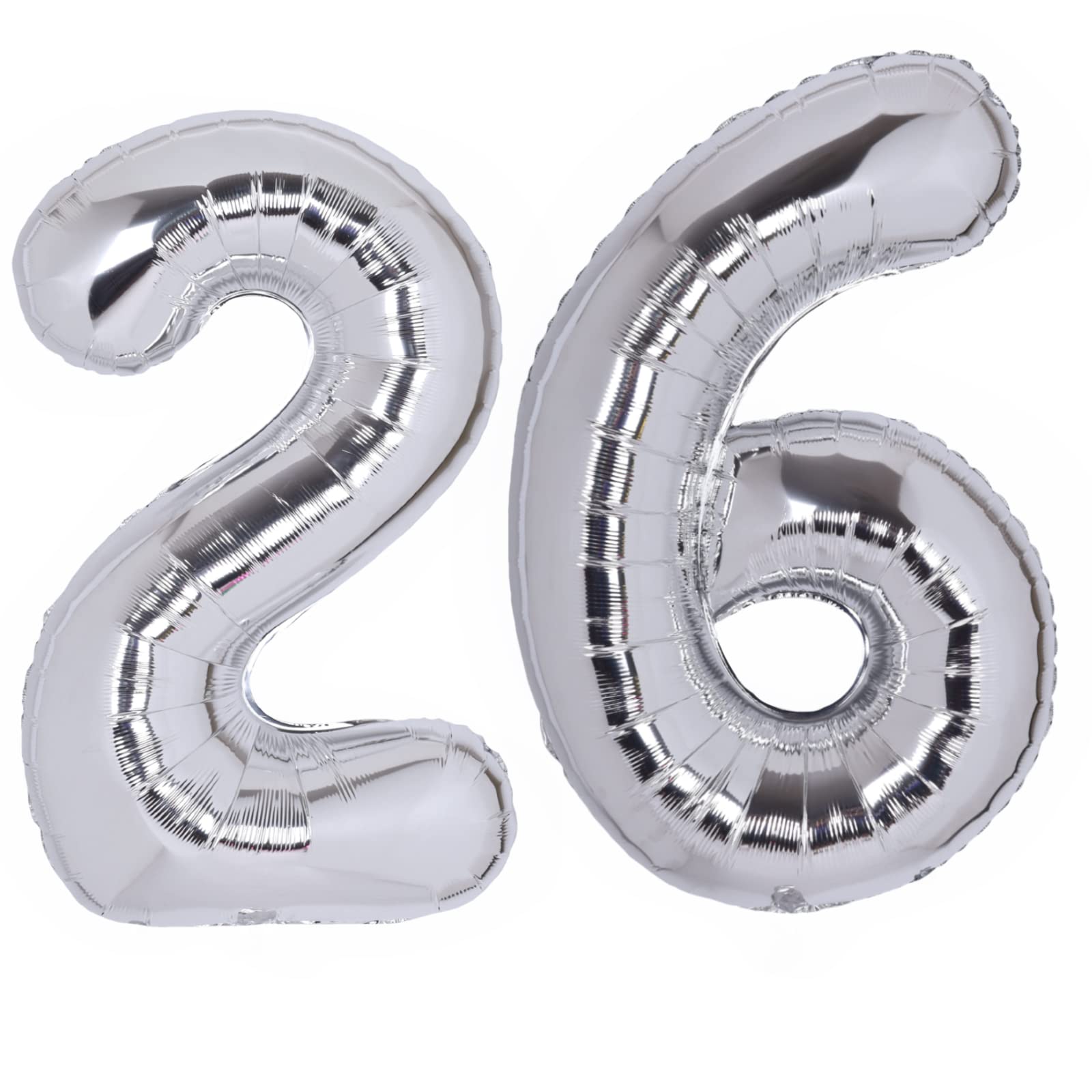 40 Inch Number 26 Balloon Silver Jumbo Giant Big Large Number 26 Foil Mylar Silver Balloons 62Th Birthday Party Anniversary Deco