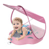 INFLATEFLY Baby Swim Float with Protection Sunshade Infant Pool Float Add Tail for 3-24 Months (Pink)