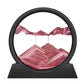 Wai Danie Moving Sand Art Picture Decor, 3D Deep Sea Sandscape Liquid Motion,Round Glass Frame Display Flowing Sand Relaxing Gif