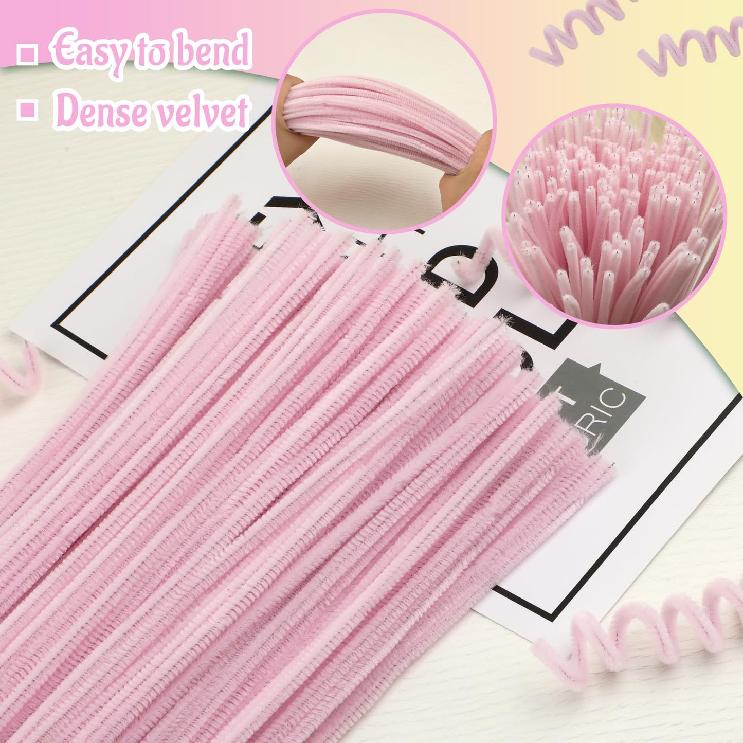 Mnuizu 200pcs Pipe Cleaners,Pipe Cleaners Chenille Stems for Craft, Fuzzy Sticks Christmas Craft Supplies for DIY Art & Creative