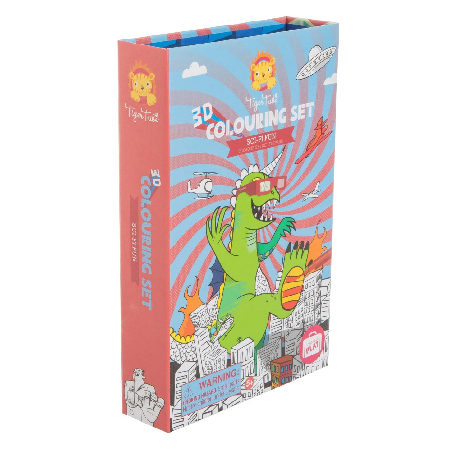 Tiger Tribe: 3D Coloring Set - Sci Fi Fun - Activity Set, Color Drawings That Leap Off The Page, 3D Glasses, Markers, Kids Ages