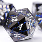 Soar Forge Metal Dice for DND - Beautiful Blue Glitter Cracks Dice Set Compatible with Dungeons and Dragons and Other RPG, Dice