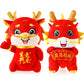 2 Pcs Chinese Dragon Plush 2025 Year Of The Dragon Stuffed Animal Plush Chinese New Year Plush Decoration Mascot Doll Plushies F