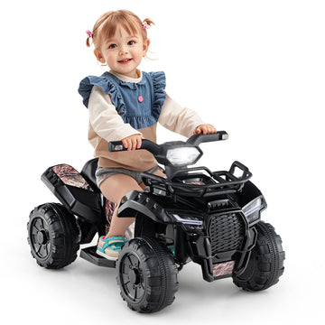 Honey Joy Kids Atv, 4 Wheeler Battery Powered Toddler Quad With Front Storage Basket, Horn, Music, Led Lights, Footrest, Electri