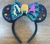 CLGIFT Princess Minnie Ears,Pick your color, Flower Minnie Ears, Floral minnie ears, Purple Sparkle Mouse Ears (Hocus Pocus)