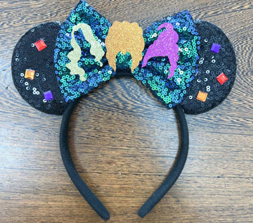 CLGIFT Princess Minnie Ears,Pick your color, Flower Minnie Ears, Floral minnie ears, Purple Sparkle Mouse Ears (Hocus Pocus)
