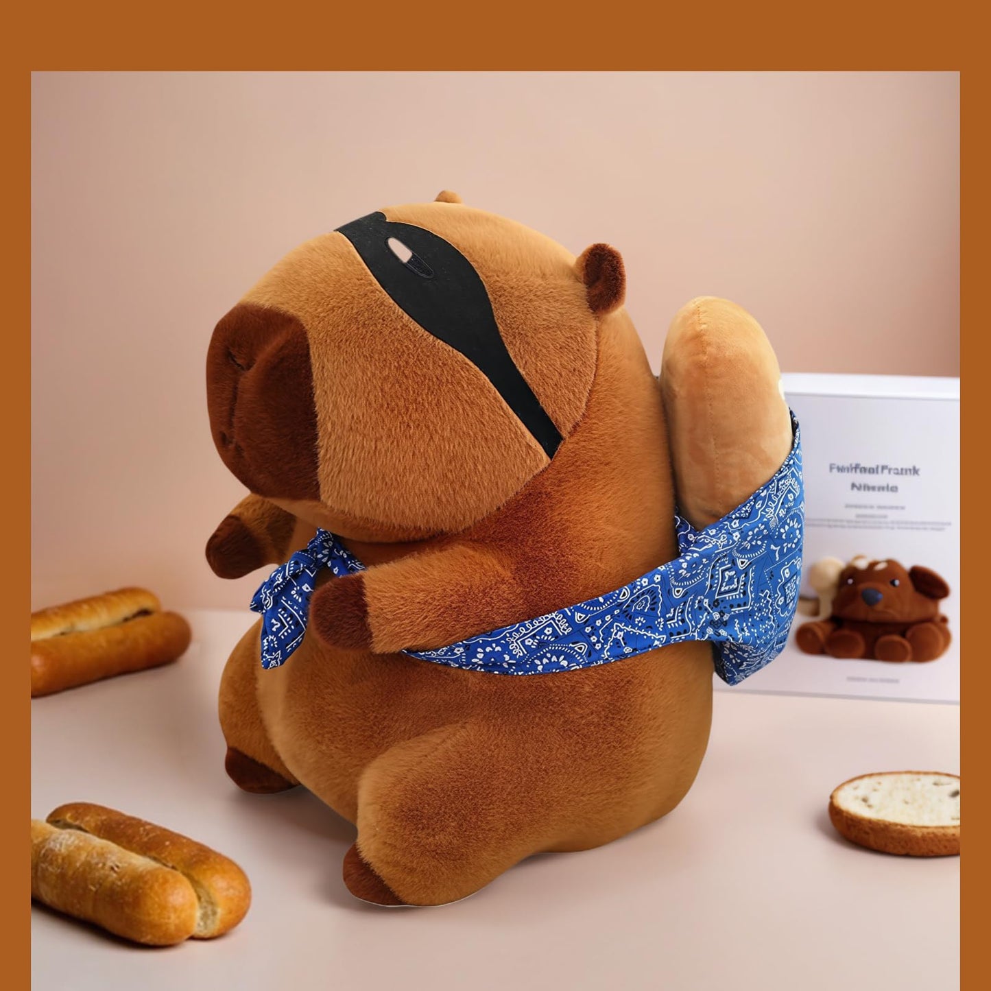 NXNYNZ Cute Capybara Carrying Bread Plush Toy Soft Capybara Stuffed Animal Toy for Girls Kids mature-themed Birthday Gift 13.5 Inch (Cute Capybara Plush Toy)