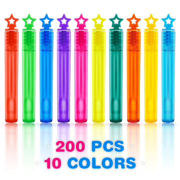 200 Pieces Mini Bubble Wands,Bubble Party Favors Assortment Toys For Kids,Themed Birthday, Halloween, Goodie Bags, Carnival Prizes, Wedding, Bubble Maker Toys For Kids,Outdoor Gifts For Girls & Boys
