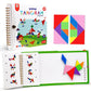 USATDD Travel Tangram Puzzle With 2 Set  Magnetic Pattern Blocks Road Trip Games Educational Jigsaw Challenge Books For Kid mature-themed Brain Teasers With 368 Solution Montessori Travel Toys For Kids In Car