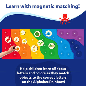 Skillmatics Magnetic Matching Activity - The Alphabet Rainbow, Preschool Learning Toy & Game For Kids, 35+ Magnetic Pieces, Gifts For Girls & Boys Ages 3, 4, 5, 6