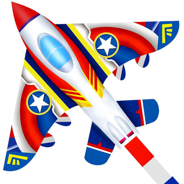 Kaiciuss Fighter Plane Kite For Boys Easy To Fly, Large Airplane Kite For Kids & Adutls, Single Line Plane Kite For The Beach, It Comes With 300Ft String Kite Handle