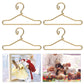 50Pcs Mini Clothes Hangers Metal Doll Clothes Dress Outfit Holders Wire Rack Stand For Miniature Dollhouse Gown Closets Toys Bedroom Accessories Golden 40Mm