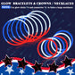 Kannove 240 PCS American Usa Flag Accessories for Kids, Patriotic Red White Blue Glow Sticks Party Favors Supplies Bulk,Light up