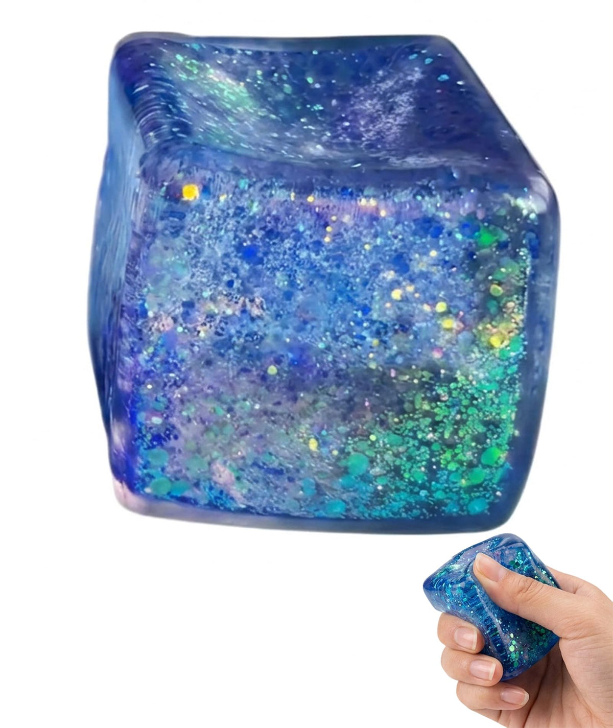 Taba Squishy, Squishy, Deep Purple Glitter Design, Squishy Toy, Single Piece Sensory Toy for Students and Office Workers, Portab
