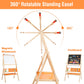 Omotiya 3-In-1 Wooden Easel For Kids, Toddle Double-Sided Easel With Magnetic Whiteboard And Painting Blackboard, 360° Rotatable, Paper-Roll Holder, Storage Tray, And Stickers Included