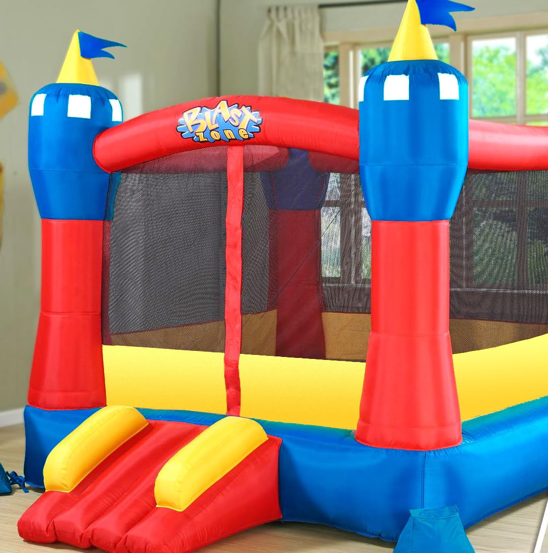 Blast Zone Magic Castle - Inflatable Bounce House with Blower - enhanced Quality - Indoor/Outdoor - Portable - Sets Up in Seconds