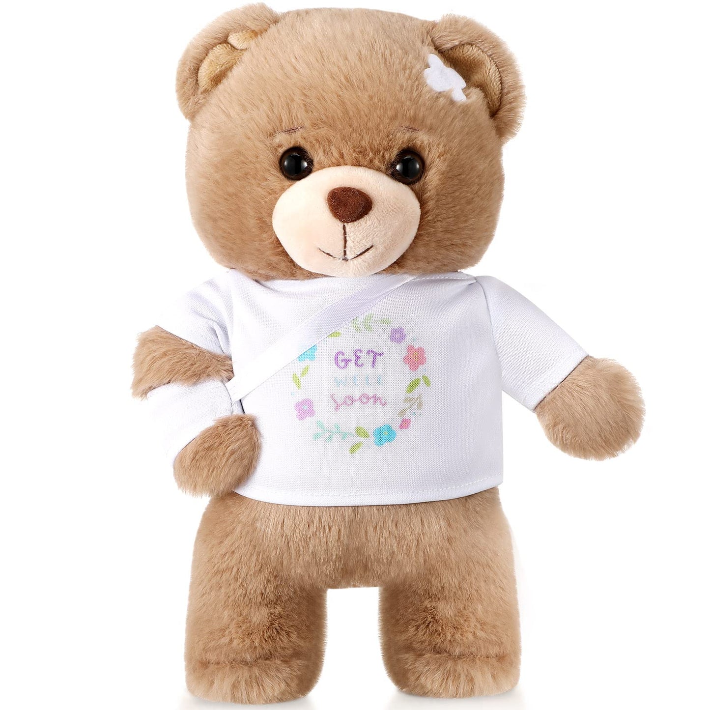 Deekin Broken Arm Gifts for Kids Get Well Soon Bear Stuffed Animal Gifts Bear for Kids mature-themed with Broken Arm After Surgery Soft Bandage Plush Bear 10 Inches (Get Well Soon)