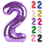 Purple Number 2 Balloon 40 Inch, 2 Balloon Number, 2Nd Birthday Decorations For Baby Girls Boys Toddlers