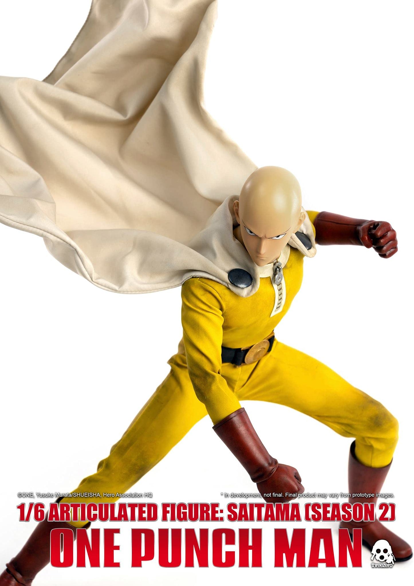 Threezero One Punch Man: Saitama (Season 2 Version) 1: 6 Scale Articulated Figure, Multicolor (3Z0134)