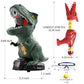 JUKUDAHU Dinosaur Shooting Boy Toys for Kids Age 3 4 5 6 7 8 - Moveable Shooting Game with Scoreboard, Light & Sound, 12 Foam Ba