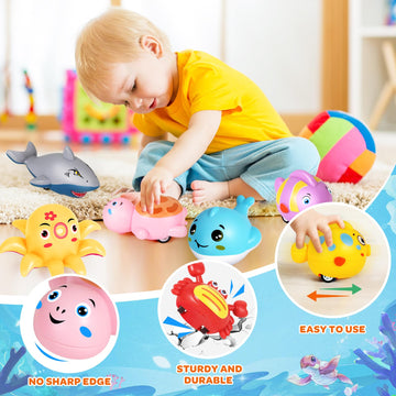 12 Pcs Pull Back Cars for Toddlers 1-3, Animal Pull Back Racing Cars, Bulk Mini Car Toys fors Boys Girls , Party Favors for kids