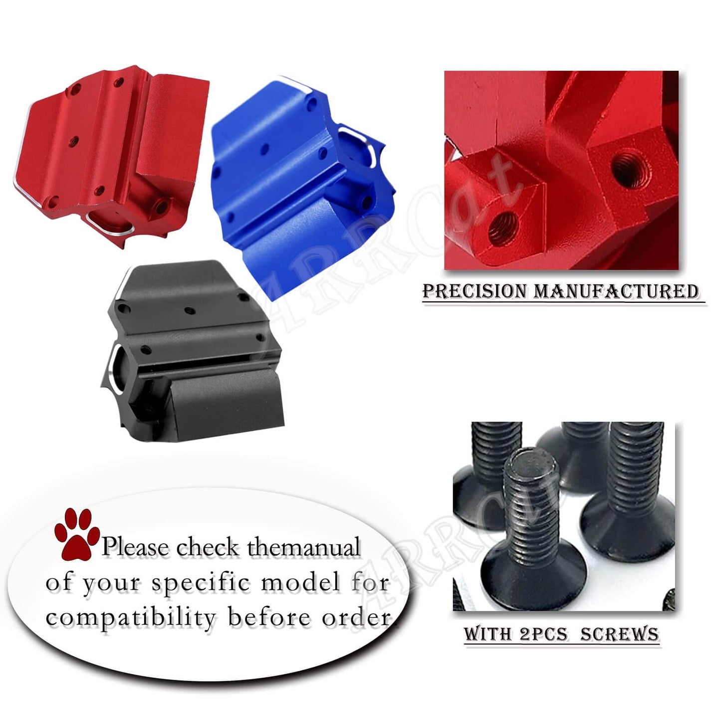 ARRCat Aluminum Gearbox Case Bulkhead Cover for 1/7 1/8 ARRMA 6S BLX Typhon Kraton Notorious Outcast Mojave Infraction Felony Ta