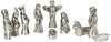 Nativity Set Mini Pewter Figurine 10 Pc Set W/ Velvet Pouch
