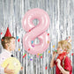 TONIFUL 40 Inch Baby Pink Number 8 Balloon - Aluminum Birthday Party Supplies for Girls, Weddings, Engagements, and Anniversaries