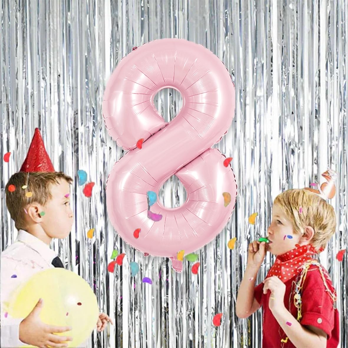 TONIFUL 40 Inch Baby Pink Number 8 Balloon - Aluminum Birthday Party Supplies for Girls, Weddings, Engagements, and Anniversaries