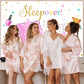 Mocsicka Sleepover Party Backdrop - Pink 5x3ft Polyester Banner for Pajama and Pillow Fight Decorations