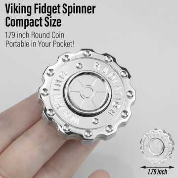 FREELOVE Viking Pirate Magnetic Slider & Fidget Spinners for mature-themeds  Heavy Metal Figette Spin  enhanced Bearing  Silent Long Spinning  Small Gossip Desgin  Stainless Steel Nuc Silver