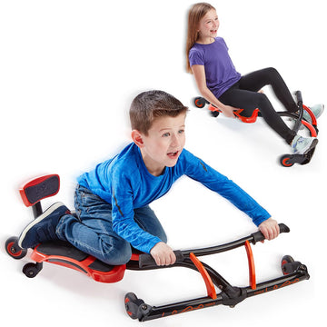 YBIKE Leap Self Propelled Ride On Drifting Racer Riding Toy for Boys and Girls Ages 4 - 9 - Red