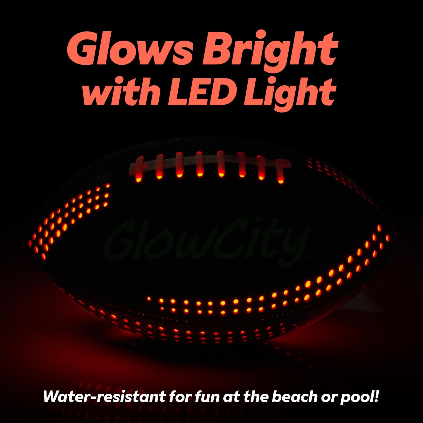 Glowcity Led Pu Football With Air Pump - Size 6 - Black