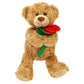 Lucky Radish 11.8 Inches Cute Soft Teddy Bear Plush Toy With Rose And Love Heart For Loved Ones, Mom, And Kids