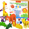 Shumee 3D Wooden Animal Art And Craft Kit | 12 Colours, 2 Brushes, 7 Animals & Wooden Support Pieces | (3 Years+) | Kids Fun Act