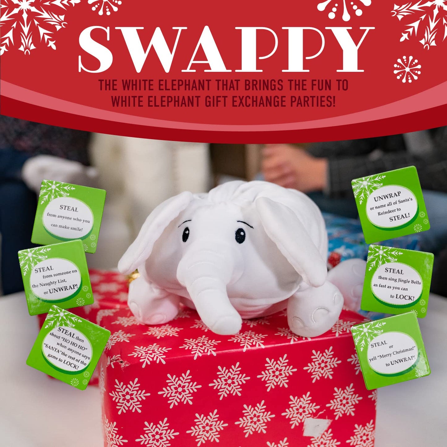 Squirrel Products White Elephant Party Kit - Fun Gift Exchange Game, Model SQ-451, Paper, Holiday Themed, Ideal for Christmas Parties