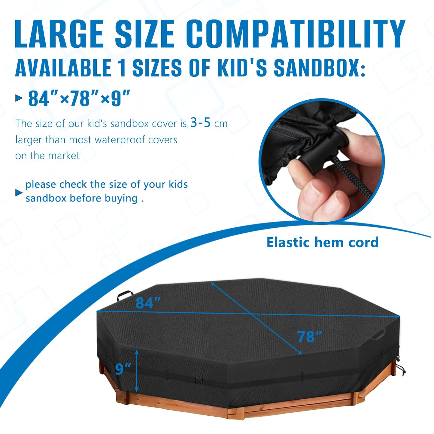 Siruiton Octagon Sandbox Cover, 420D Oxford Cloth Waterproof, Windproof And Dustproof, Waist With Adjustable Buckle For Stabilit