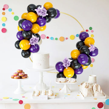 Balloons Purple Black Yellow, Purple Yellow Black Birthday Balloons, 50Pcs Latex Balloons For Birthday Decoration Wedding Baby S